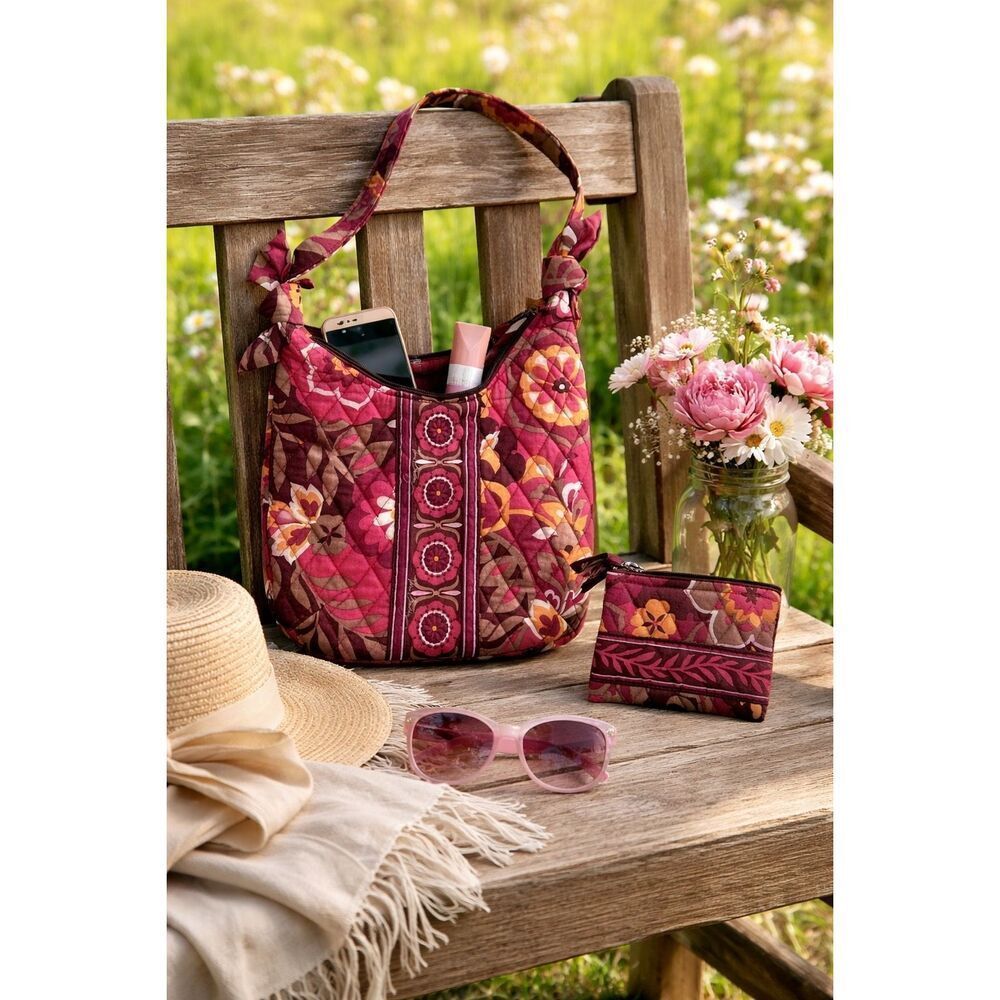 Vera Bradley Olivia Bag in Carnaby Purse And Zip Coin Wallet